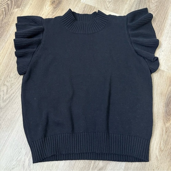 NWT JODIFL Black Butterfly Sleeve Knit Top size S - Picture 5 of 9